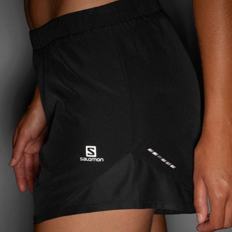 Black Salomon Cross Rebel 4'' Women's Running Shorts | IE HD1589